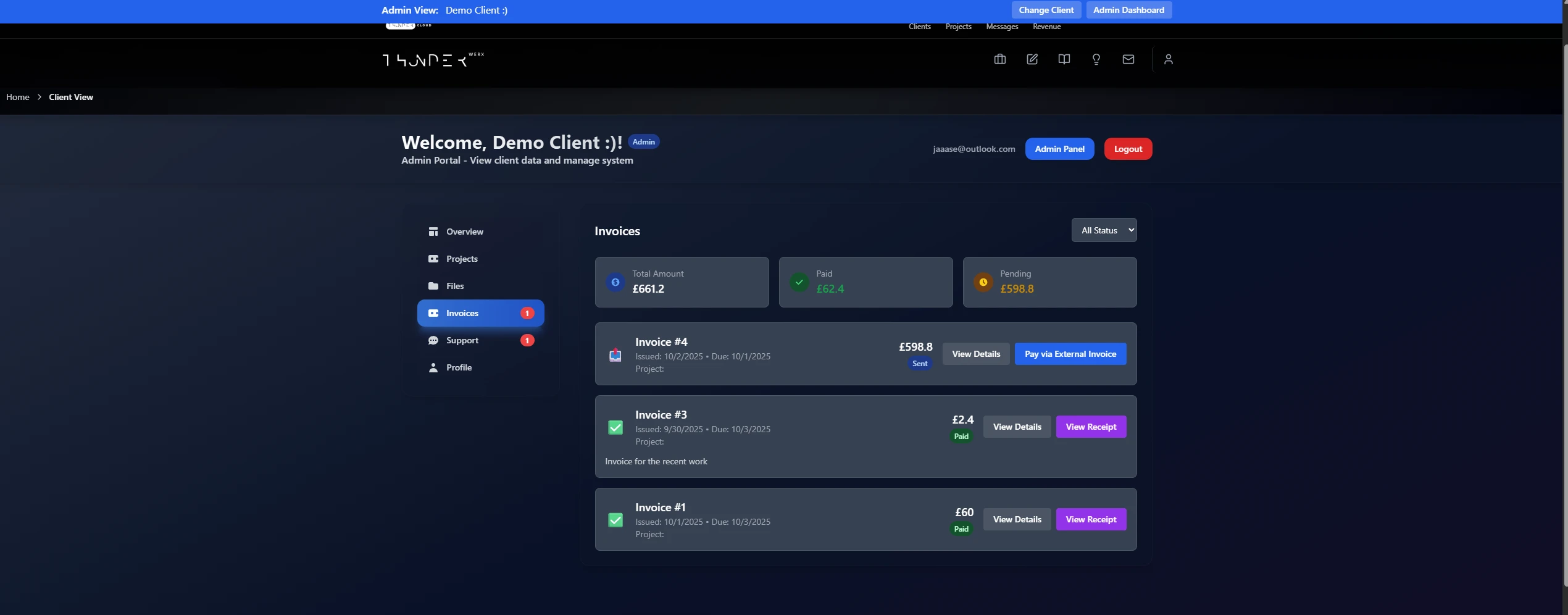 Thundercloud Client Portal